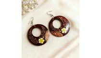 New Handcrafted Painting Wood Earrings Premium